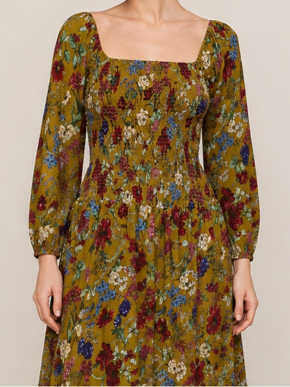 Hatch Freya Maternity Floral Midi Dress Large